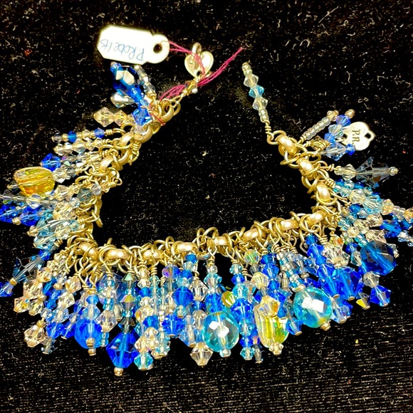 Paige roberts blue and AB faceted crystal bracelet - Picture 1 of 1